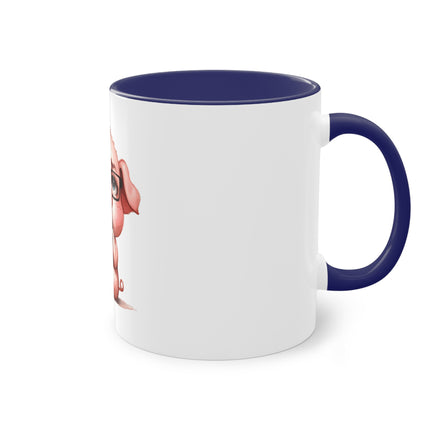 Harmony Two-Tone Coffee Mug: Sip in Style, Revel in Comfort - Pig