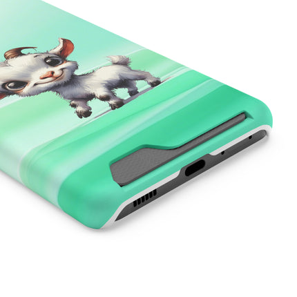 EnchantGuard Phone Case with Card Holder: Style Meets Functionality - Goat