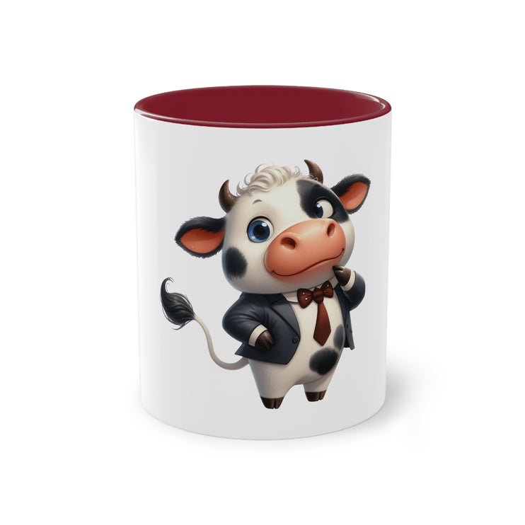 Harmony Two-Tone Coffee Mug: Sip in Style, Revel in Comfort - Cow