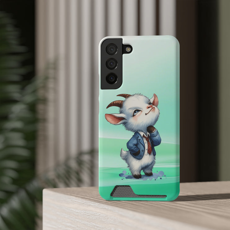 EnchantGuard Phone Case with Card Holder: Style Meets Functionality - Goat