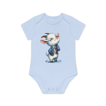 SnuggleNest Organic Baby Bodysuit (Short Sleeves) Goat