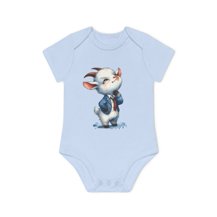 SnuggleNest Organic Baby Bodysuit (Short Sleeves) Goat