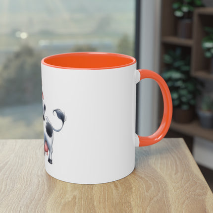 Harmony Two-Tone Coffee Mug: Sip in Style, Revel in Comfort - Cow