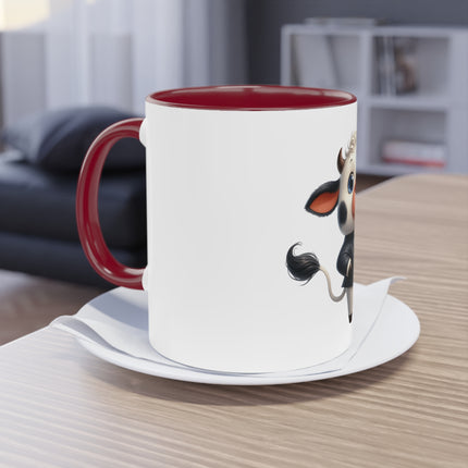 Harmony Two-Tone Coffee Mug: Sip in Style, Revel in Comfort - Cow