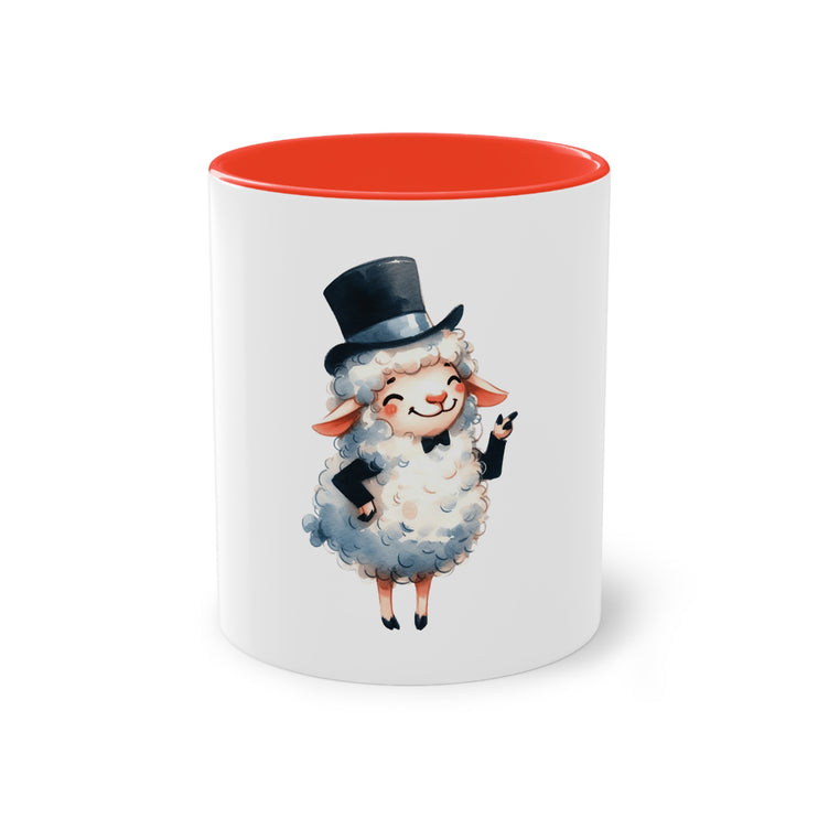 Harmony Two-Tone Coffee Mug: Sip in Style, Revel in Comfort - Sheep