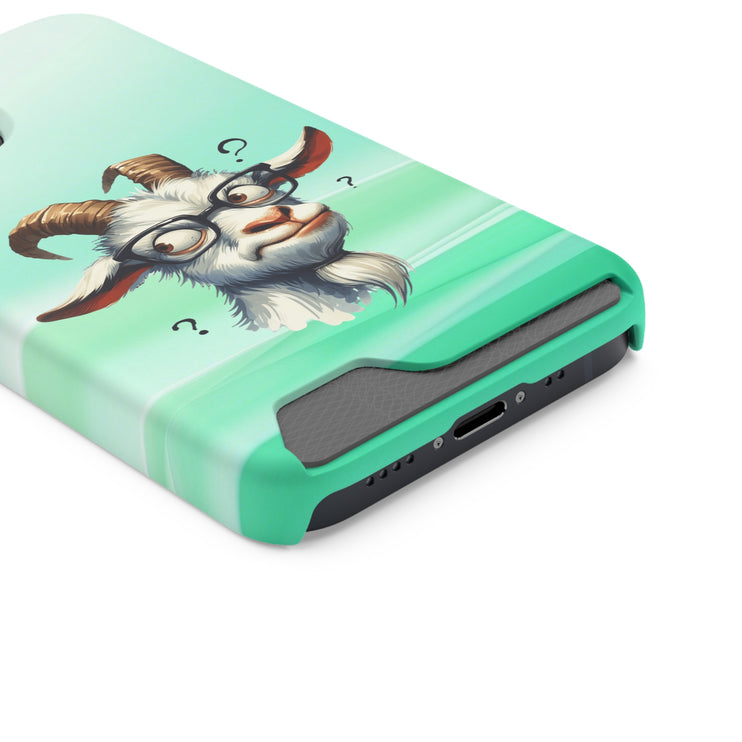 EnchantGuard Phone Case with Card Holder: Style Meets Functionality - Goat