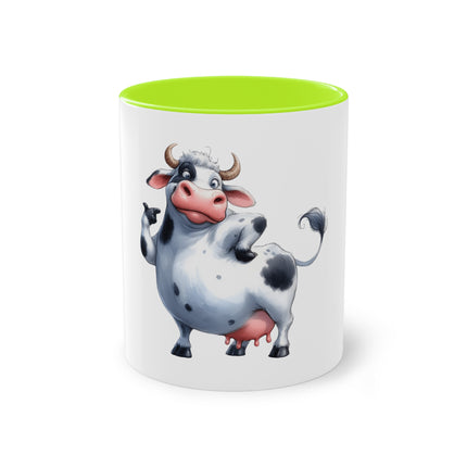 Harmony Two-Tone Coffee Mug: Sip in Style, Revel in Comfort - Cow