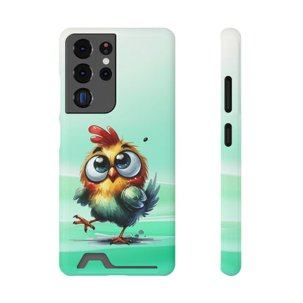 EnchantGuard Phone Case with Card Holder: Style Meets Functionality - Chicken