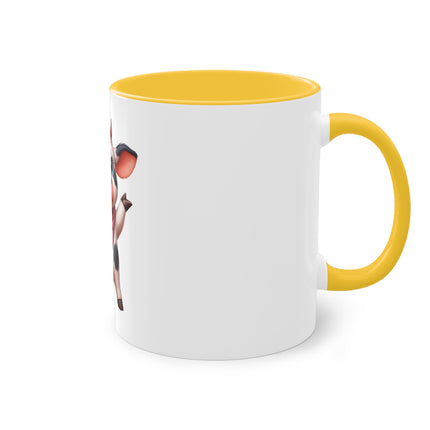 Harmony Two-Tone Coffee Mug: Sip in Style, Revel in Comfort - Cow