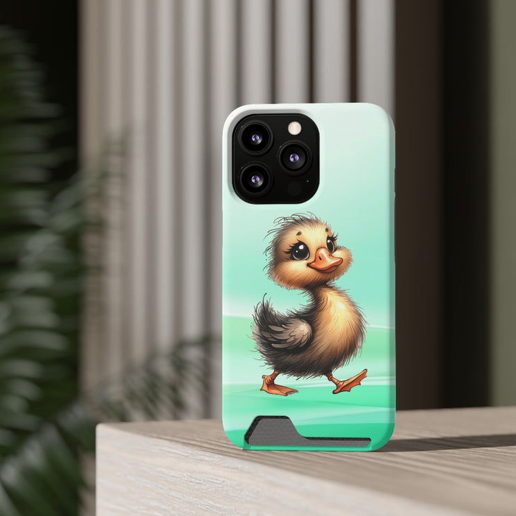 EnchantGuard Phone Case with Card Holder: Style Meets Functionality - Duck