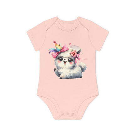 SnuggleNest Organic Baby Bodysuit (Short Sleeves) Sheep