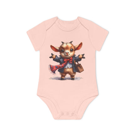 SnuggleNest Organic Baby Bodysuit (Short Sleeves) Goat