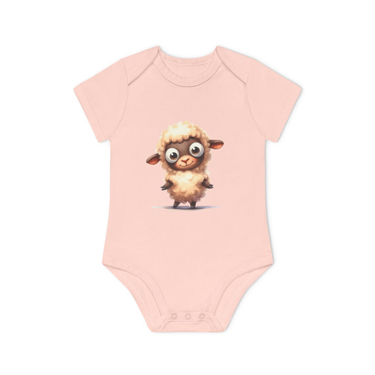 SnuggleNest Organic Baby Bodysuit (Short Sleeves) Sheep