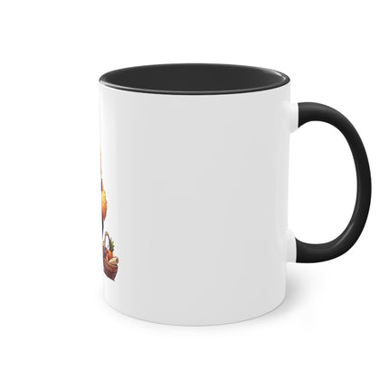 Harmony Two-Tone Coffee Mug: Sip in Style, Revel in Comfort - Rooster