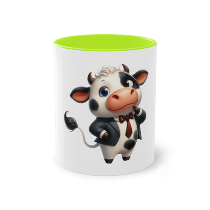 Harmony Two-Tone Coffee Mug: Sip in Style, Revel in Comfort - Cow