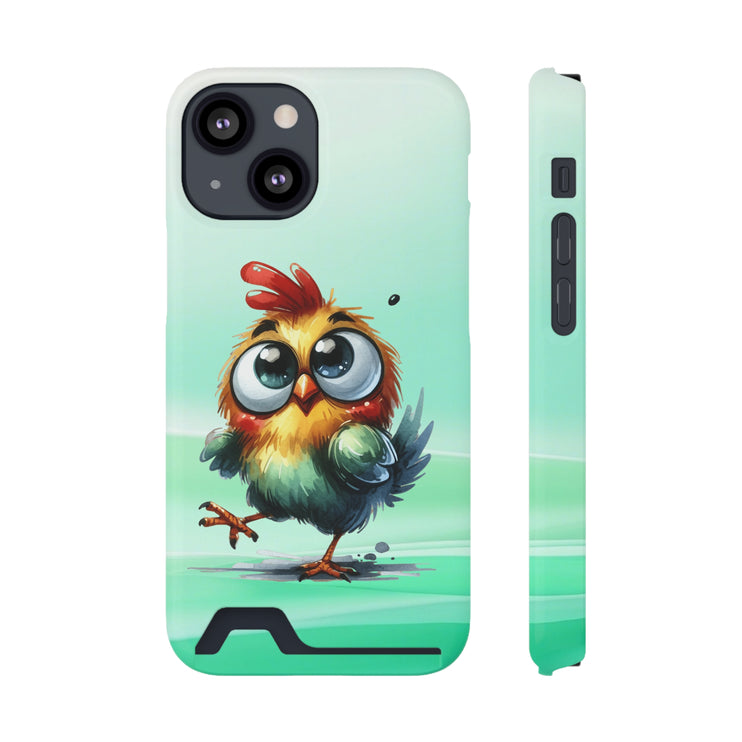 EnchantGuard Phone Case with Card Holder: Style Meets Functionality - Chicken