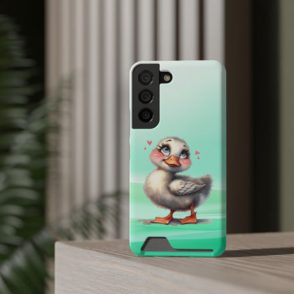 EnchantGuard Phone Case with Card Holder: Style Meets Functionality - Duck