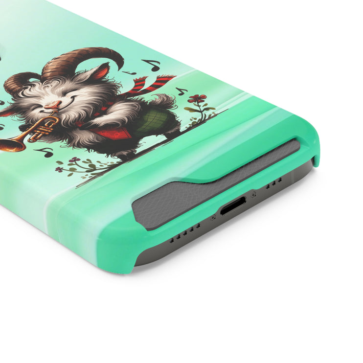 EnchantGuard Phone Case with Card Holder: Style Meets Functionality - Goat