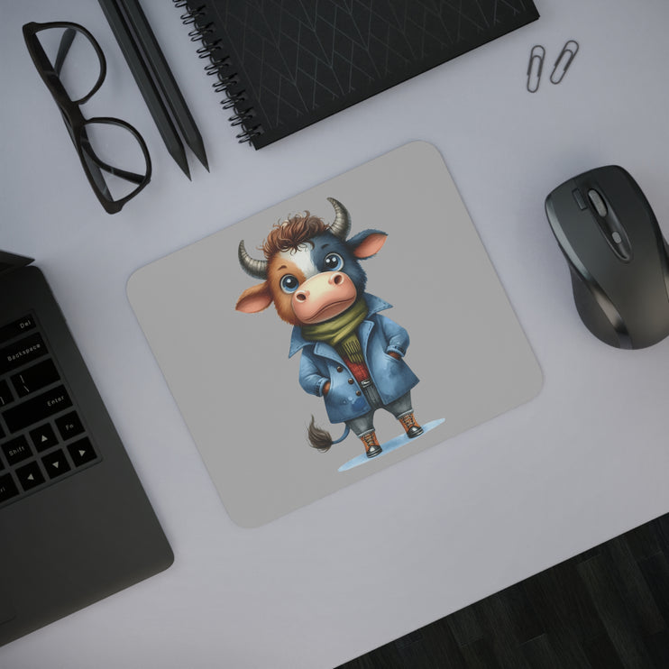 WhimsyWonder Desk Mouse Pad: Εξατομικευμένη γοητεία για το χώρο εργασίας σας - Teenage Cow in Trench