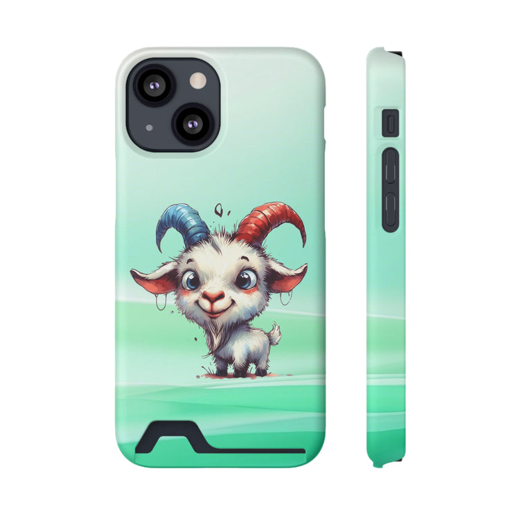 EnchantGuard Phone Case with Card Holder: Style Meets Functionality - Goat