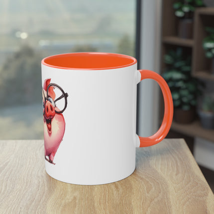 Harmony Two-Tone Coffee Mug: Sip in Style, Revel in Comfort - Pig