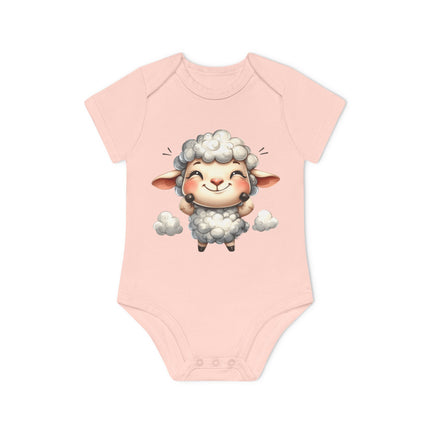 SnuggleNest Organic Baby Bodysuit (Short Sleeves) Sheep