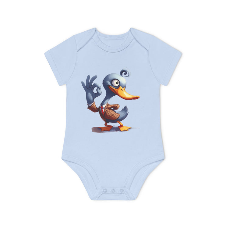 SnuggleNest Organic Baby Bodysuit (Short Sleeves) Duck