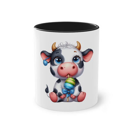 Harmony Two-Tone Coffee Mug: Sip in Style, Revel in Comfort - Cow