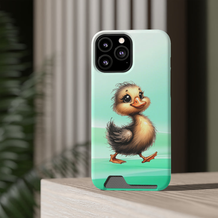 EnchantGuard Phone Case with Card Holder: Style Meets Functionality - Duck