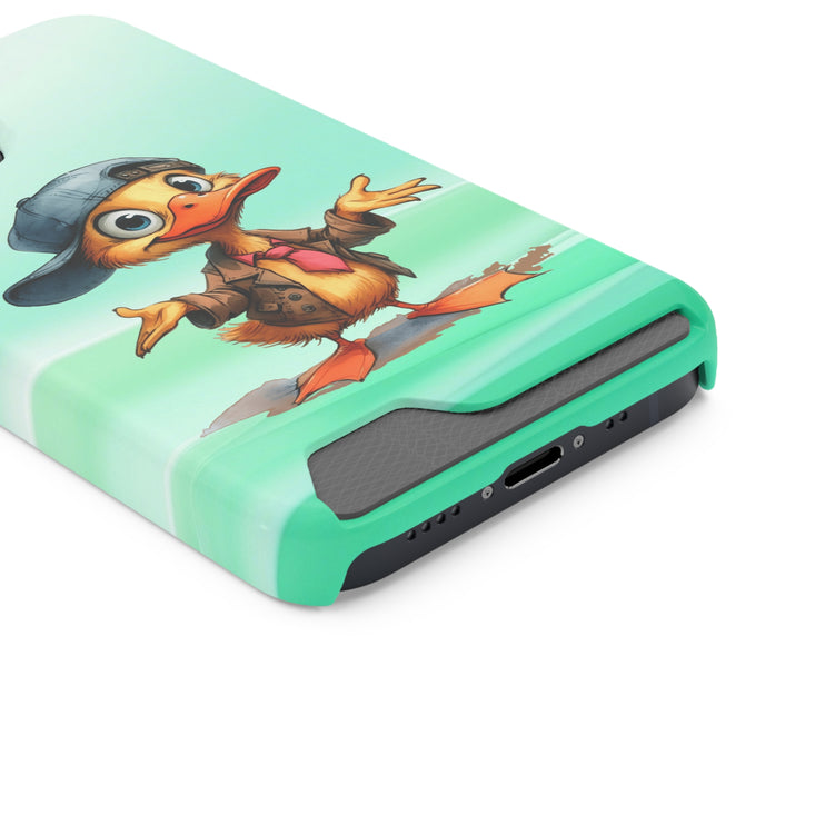 EnchantGuard Phone Case with Card Holder: Style Meets Functionality - Duck