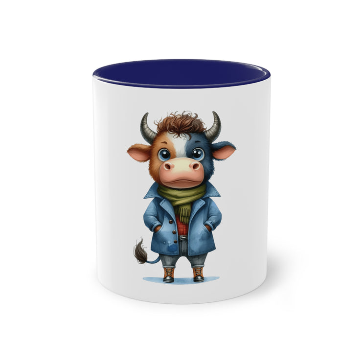 Harmony Two-Tone Coffee Mug: Sip in Style, Revel in Comfort - Cow