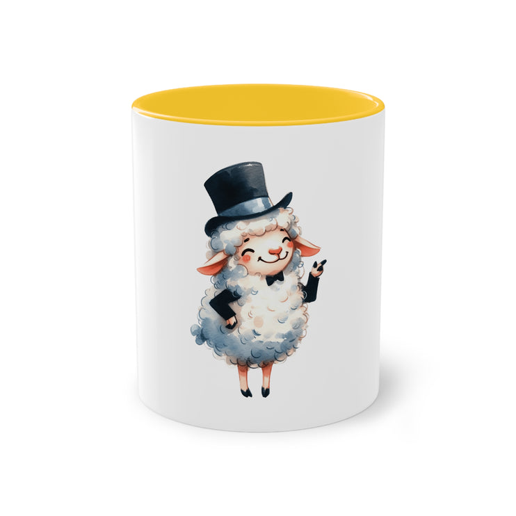 Harmony Two-Tone Coffee Mug: Sip in Style, Revel in Comfort - Sheep