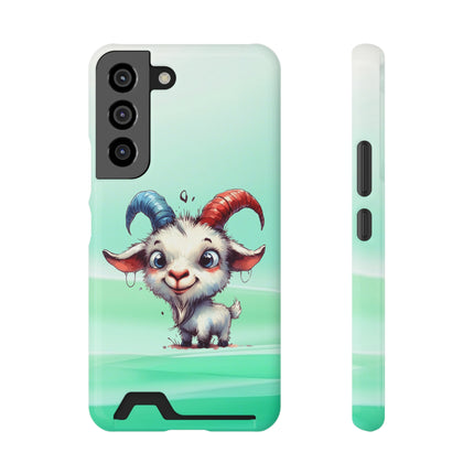 EnchantGuard Phone Case with Card Holder: Style Meets Functionality - Goat