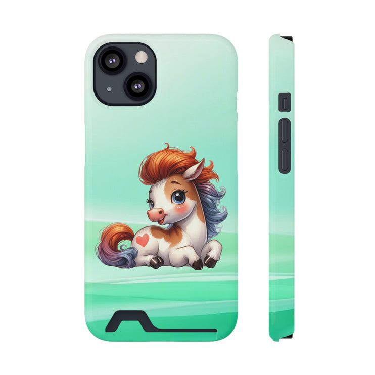 EnchantGuard Phone Case with Card Holder: Style Meets Functionality - Horse