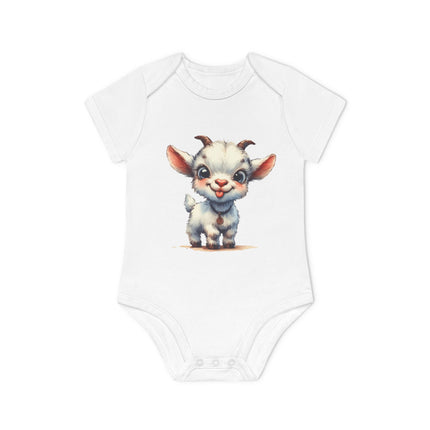 SnuggleNest Organic Baby Bodysuit (Short Sleeves) Goat