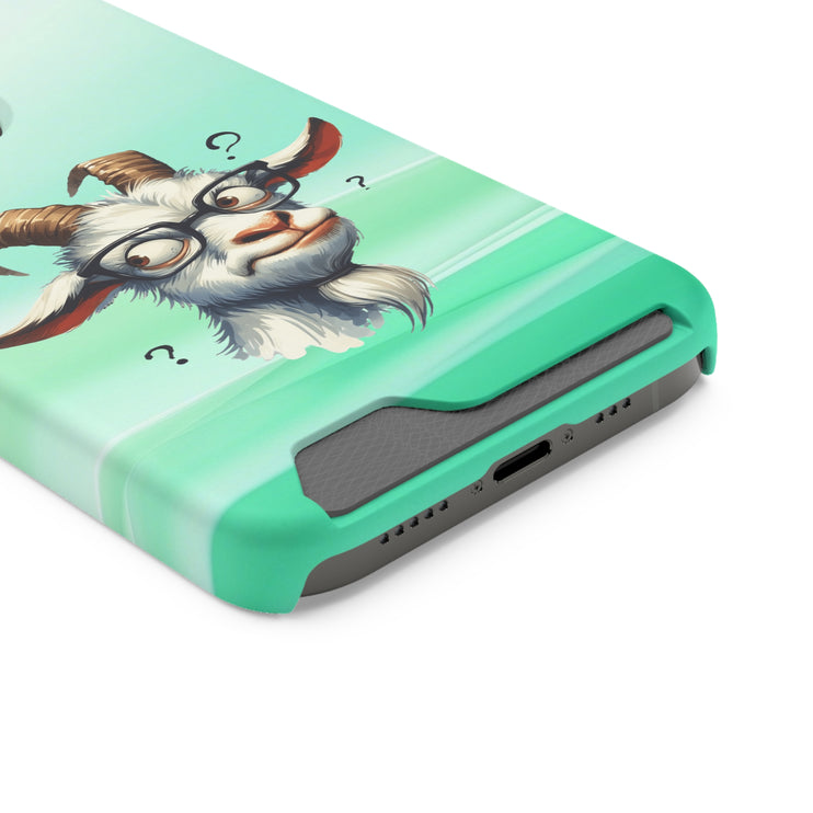 EnchantGuard Phone Case with Card Holder: Style Meets Functionality - Goat