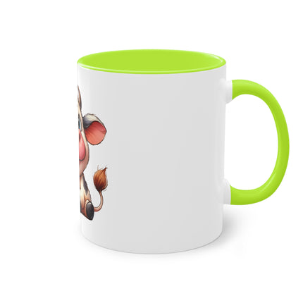 Harmony Two-Tone Coffee Mug: Sip in Style, Revel in Comfort - Cow