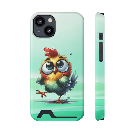 EnchantGuard Phone Case with Card Holder: Style Meets Functionality - Chicken