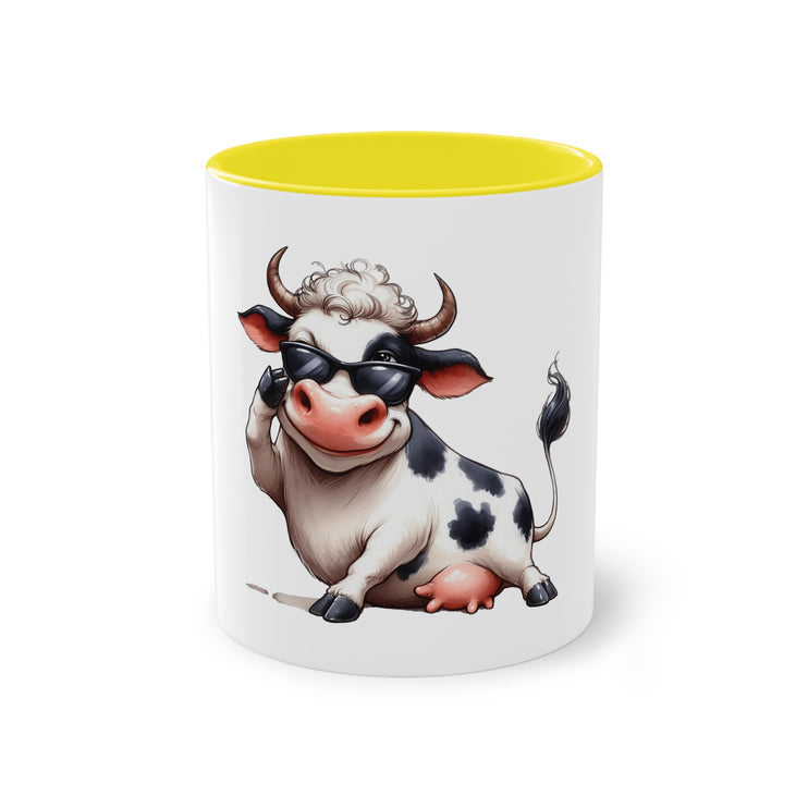 Harmony Two-Tone Coffee Mug: Sip in Style, Revel in Comfort - Cow