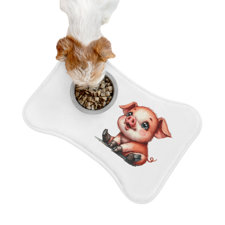 CharmPaws Pet Feeding Mats: Keep Mealtime Mess-Free & Stylish! - Pig