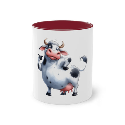 Harmony Two-Tone Coffee Mug: Sip in Style, Revel in Comfort - Cow