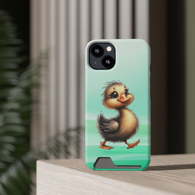 EnchantGuard Phone Case with Card Holder: Style Meets Functionality - Duck