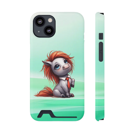 EnchantGuard Phone Case with Card Holder: Style Meets Functionality - Horse