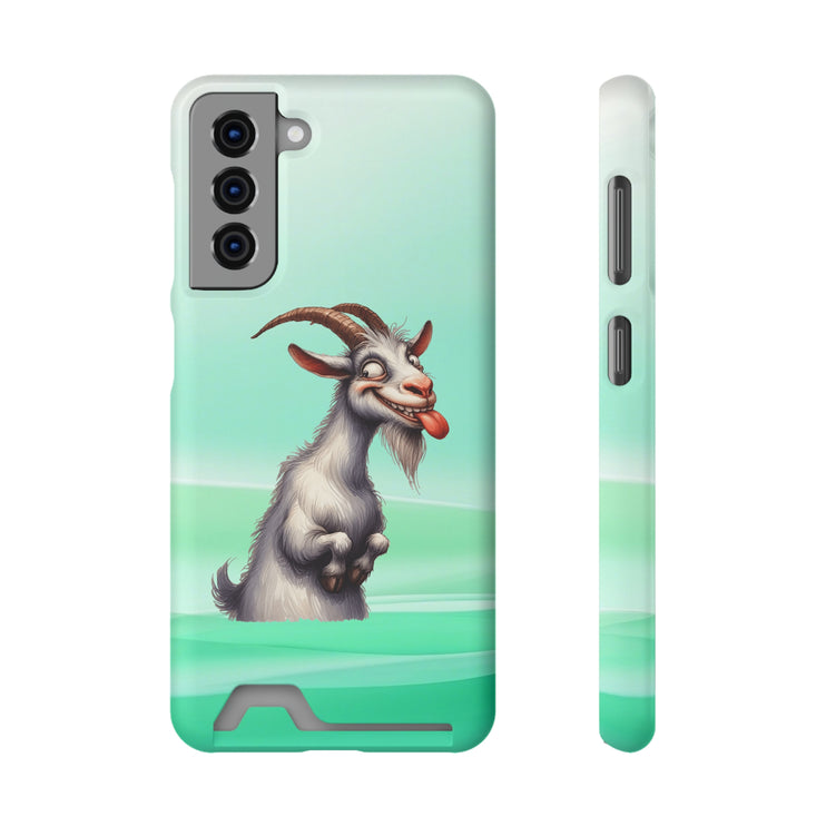 EnchantGuard Phone Case with Card Holder: Style Meets Functionality - Goat