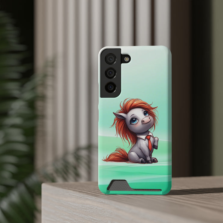 EnchantGuard Phone Case with Card Holder: Style Meets Functionality - Horse