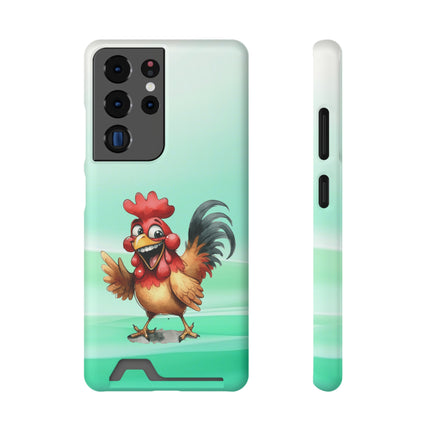 EnchantGuard Phone Case with Card Holder: Style Meets Functionality - Rooster