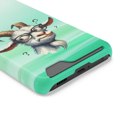 EnchantGuard Phone Case with Card Holder: Style Meets Functionality - Goat