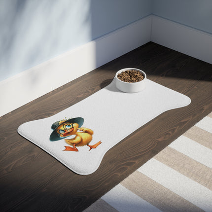 CharmPaws Pet Feeding Mats: Keep Mealtime Mess-Free & Stylish! - Duck