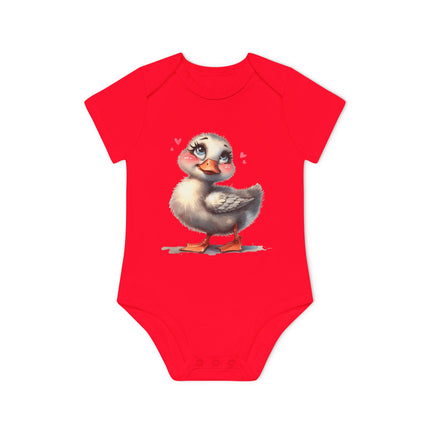 SnuggleNest Organic Baby Bodysuit (Short Sleeves) Duck