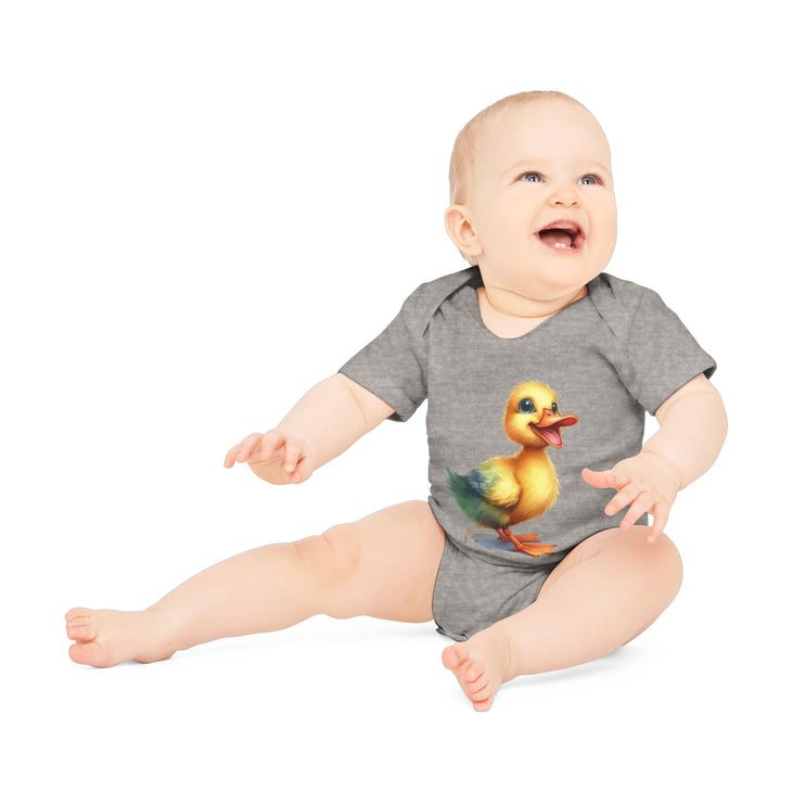 SnuggleNest Organic Baby Bodysuit (Short Sleeves) Duck